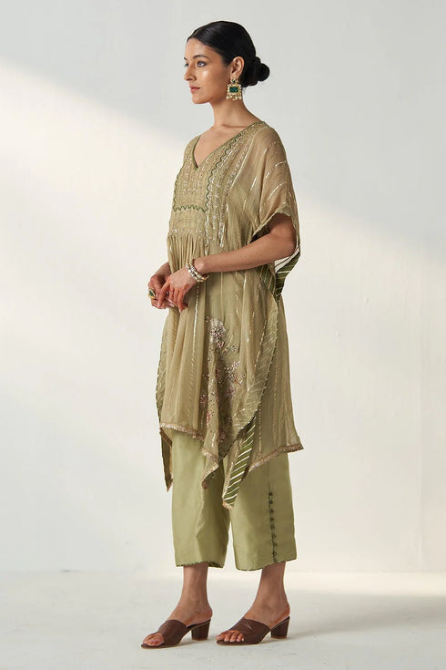 Rabya Green Kaftan Pant Set